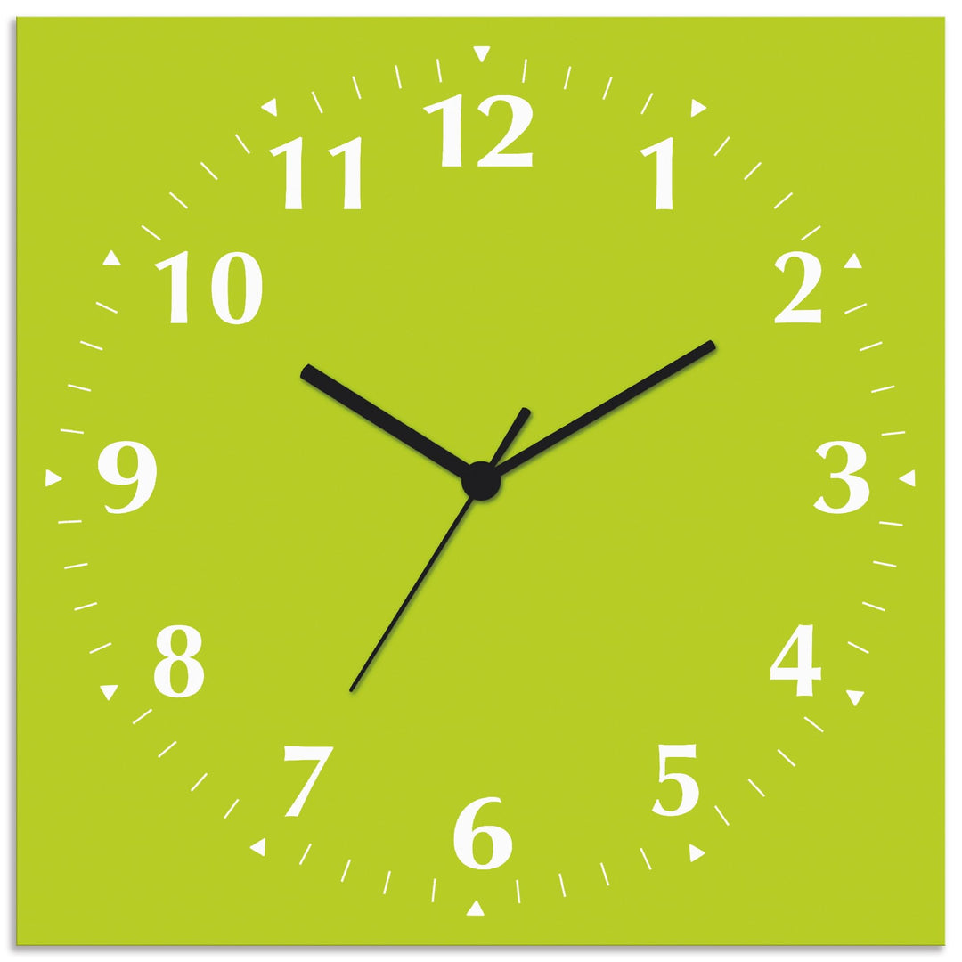 ARTLAND Wanddeko Wanduhr ohne Tickgeräusche Alu Quarzuhr 30x30 cm Quadratisch Lautlos 12 Ziffern Far