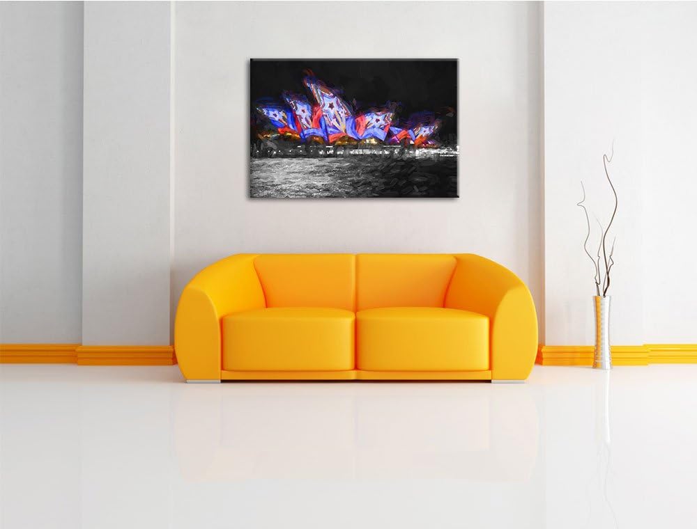 Dark beeindruckende Sydney Opera House Sternenbeleuchtung schwarz/weiss Deluxe Format: 100x70 cm auf