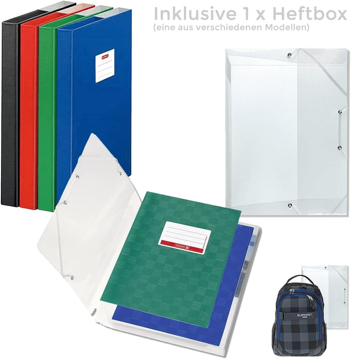 Bestway Schultrolley Mädchen Jungen Trolley Schulrucksack 2 Teile Set Packer Evo + Heftmappe A4 Dark