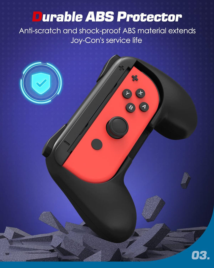 MoKo Switch Joy Con Grip Kompatibel mit Nintendo Switch/Switch OLED Modell, [2 Stück] Griff Halterun