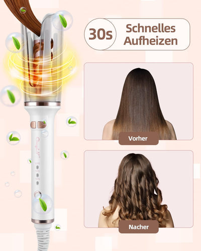 CkeyiN Automatischer Lockenstäbe,Lockenstab Automatisch Grosse Locken Hair Curler mit 3 Temperatur,A