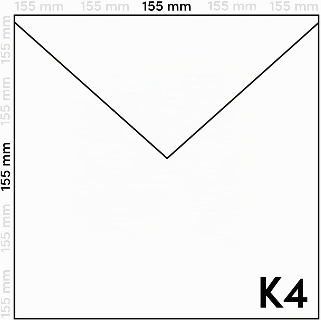 Netuno 100 quadratische Briefumschläge Elfenbein ohne Fenster 15,5 x 15,5 cm 120g Aster Smooth Ivory