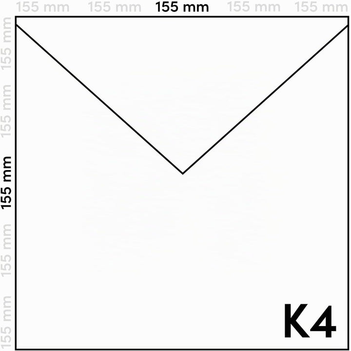 Netuno 100 quadratische Briefumschläge Elfenbein ohne Fenster 15,5 x 15,5 cm 120g Aster Smooth Ivory