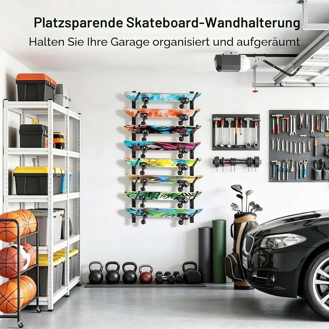 Bijun Wandhalterung für Skateboards, Wandaufsteller für Snowboard, Wandhalter für Ski, Horizontal, W