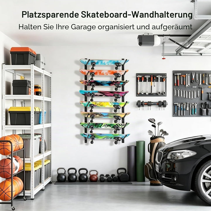 Bijun Wandhalterung für Skateboards, Wandaufsteller für Snowboard, Wandhalter für Ski, Horizontal, W