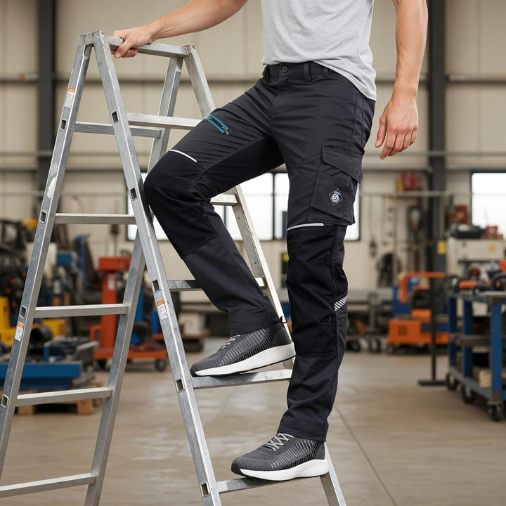 Revolt 4Stretch Herren Hose - Stretch Herren Arbeitshose - elastische Männer Bundhose mit Multifunkt