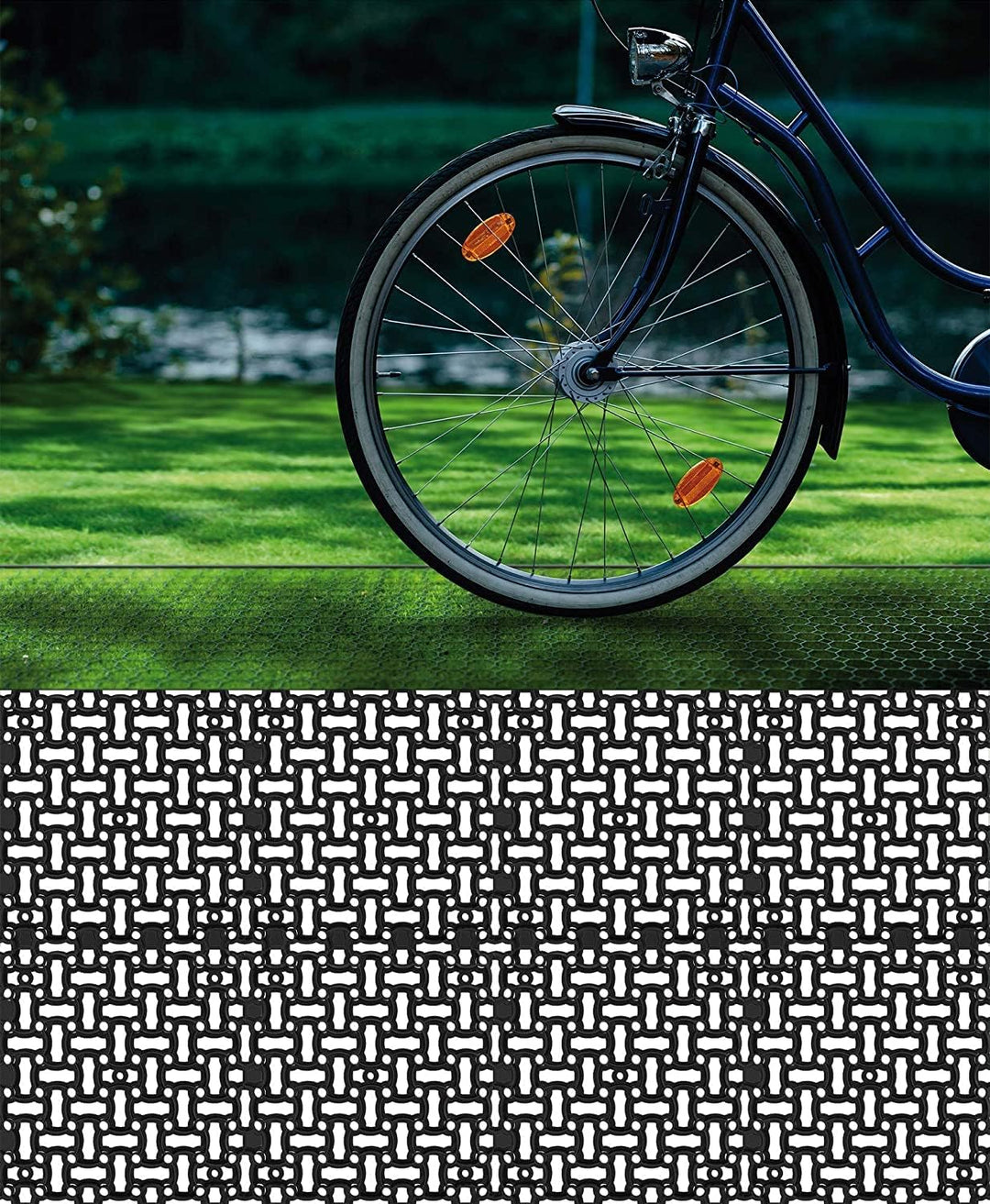 BigDean 20x Rasengitter Paddockplatte SCHWARZ 50x50 cm Rasenmatten Rasenwaben Kiesgitter Parkplatzra