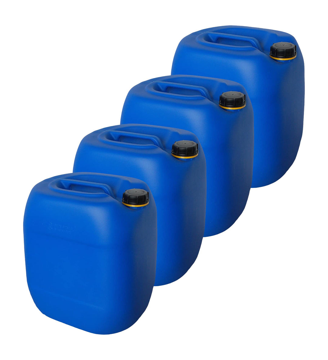 kanister-vertrieb® 4 Stück 30 L Kanister Wasserkanister Kunststoffkanister blau DIN61 + Etiketten