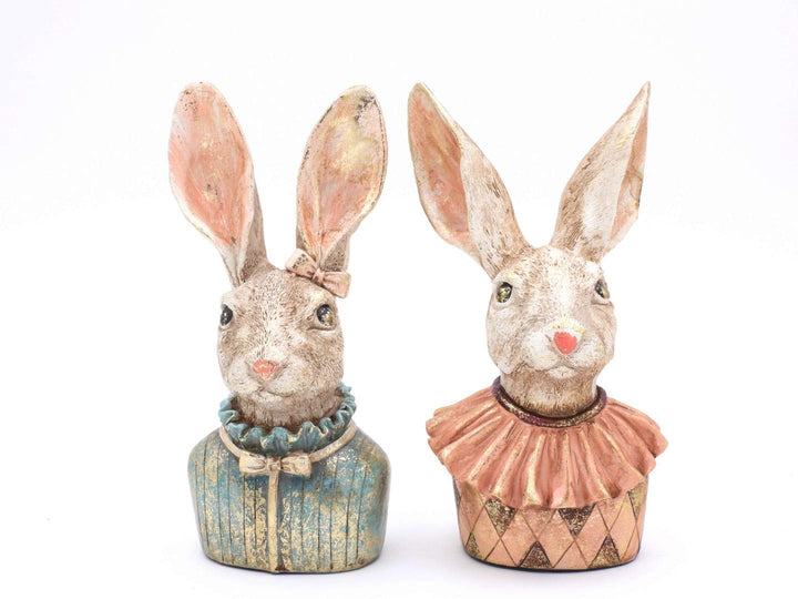 Hasenskulpturen 2 Stück als Pärchen, ca. 22 cm hoch, Hasenfiguren Klara und Karl