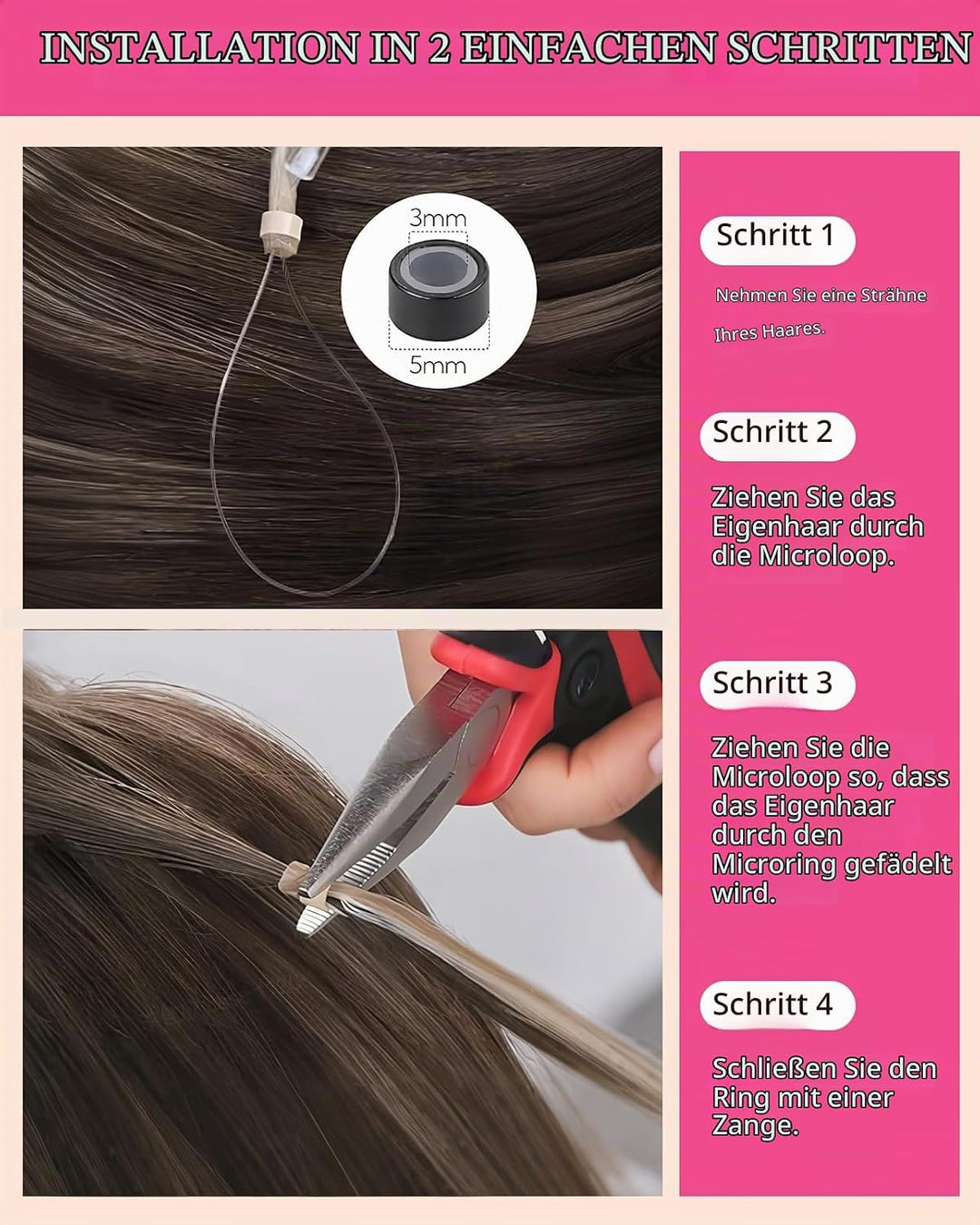 Hetto Microring Extensions Echthaar Balayage Microring Echthaar Extensions Remy Micro Ring Haarverla