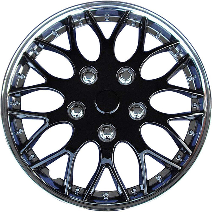 AUTO-STYLE Satz Radzierblenden Missouri 15-Zoll Chrom/Schwarz 15-inch Chrom/Schwarz, 15-inch Chrom/S