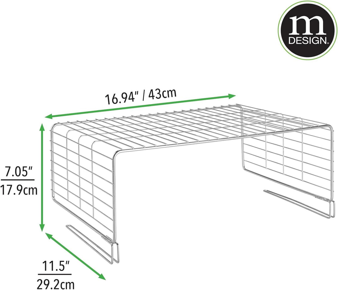 mDesign 2er-Set Drahtkorb für den Kleiderschrank – moderner Schrank Organizer mit 2 Ebenen für Kleid