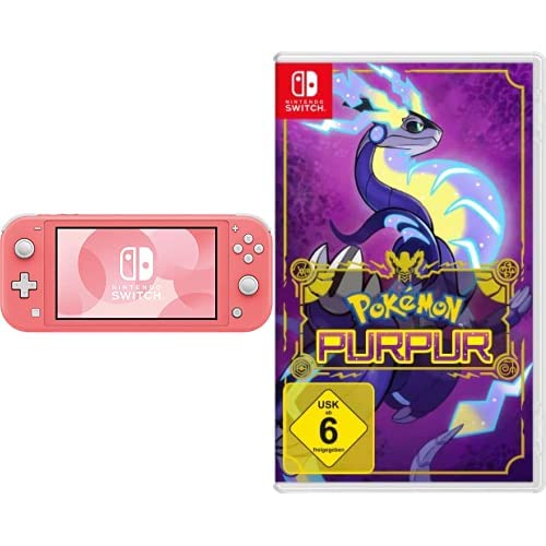 Nintendo Switch Lite Koralle + Pokémon Purpur Switch