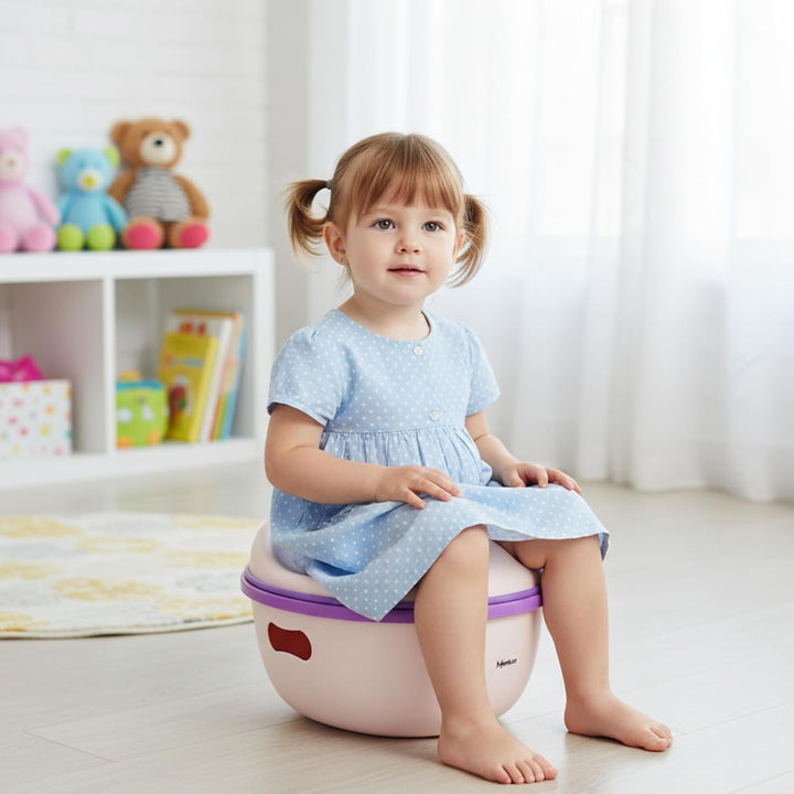 Töpfchen Sitzauflage Toilette, Touristentopf, Kinderfuss, Tragbar, 3in1 Nachttasse (Rosa), Rosa