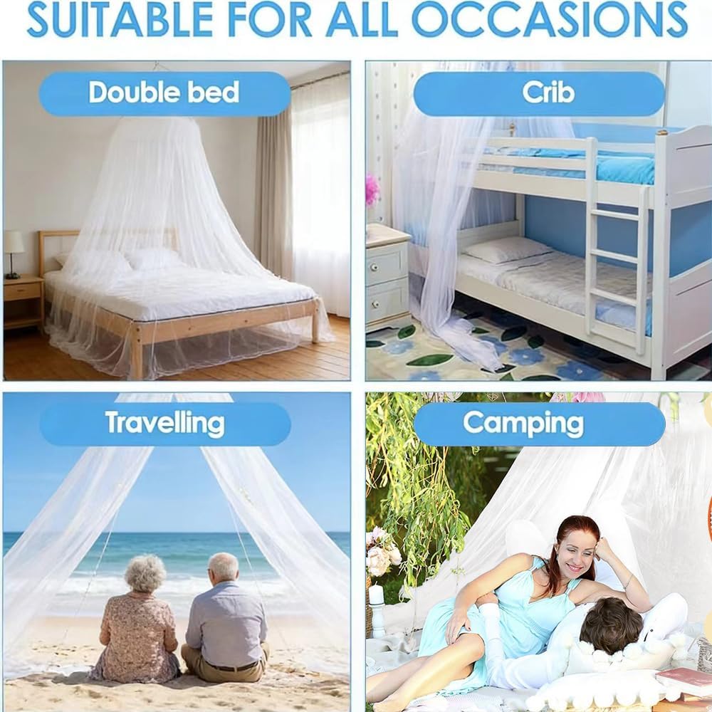 Moskitonetz, Moskitonetz Bett für Doppelbett Einzelbett, Moskitonetz Reise, Feinmaschig und langlebi
