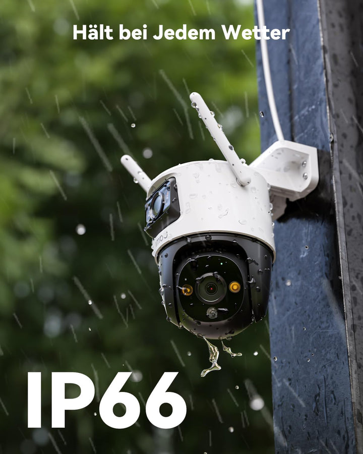 Imou 3MP+3MP PTZ Dual-Lens Überwachungskamera Aussen mit KI-Personen-/Fahrzeugerkennung, Farbnachtsi
