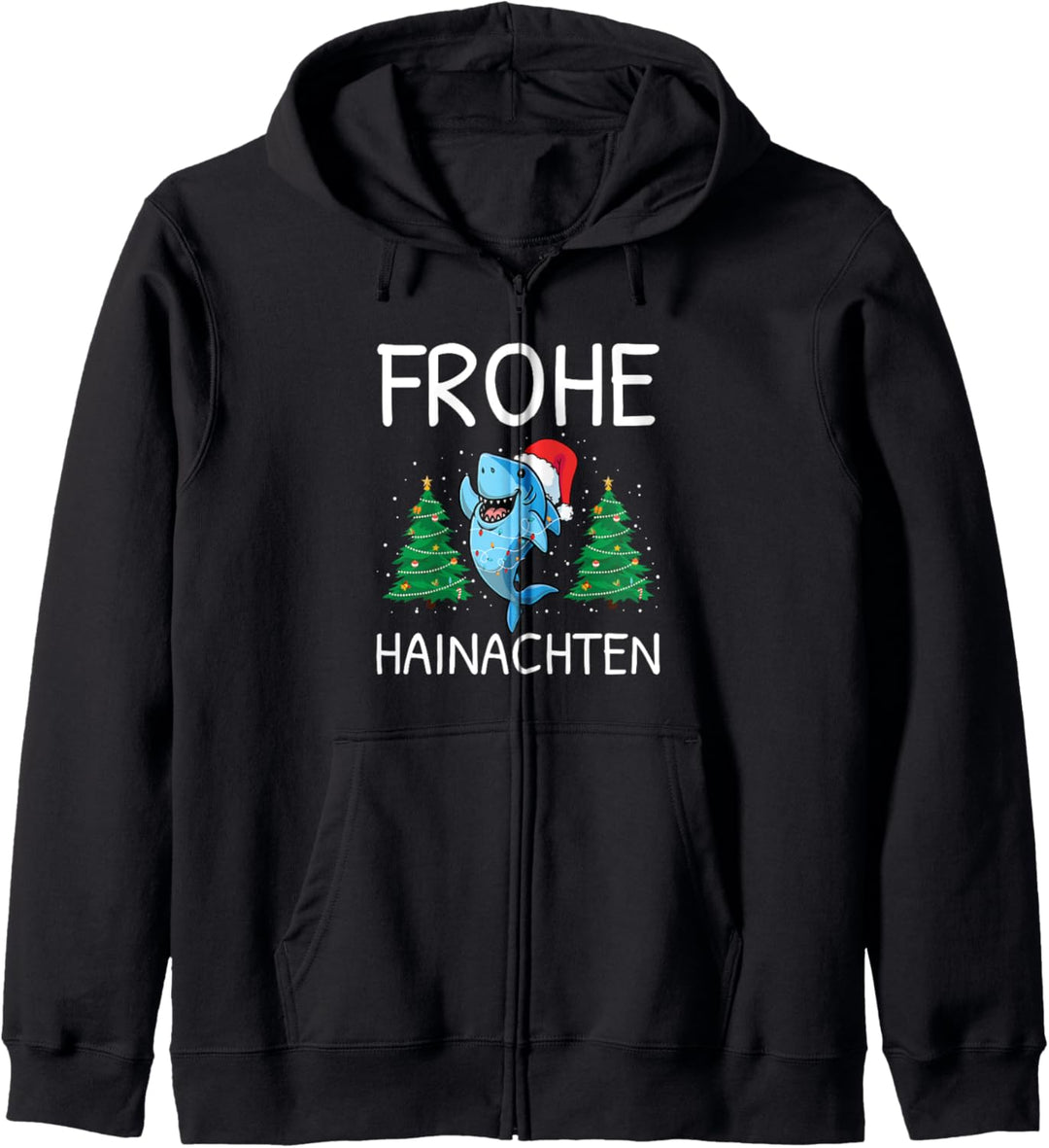 Frohe Hainachten Hai Weihnachtlich Spruch Kapuzenjacke