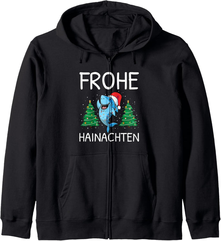 Frohe Hainachten Hai Weihnachtlich Spruch Kapuzenjacke