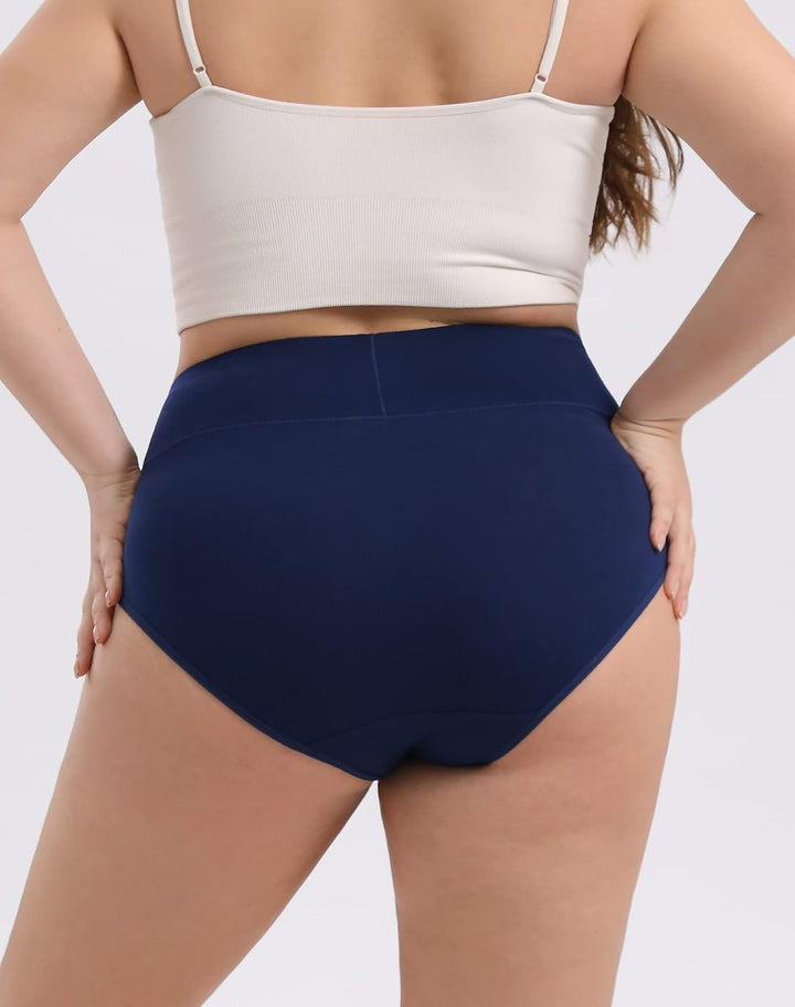 INNERSY Unterhosen Grosse Grössen Damen Taillenslip Baumwolle High Waist Slip (44-62) 4er Pack 48-50