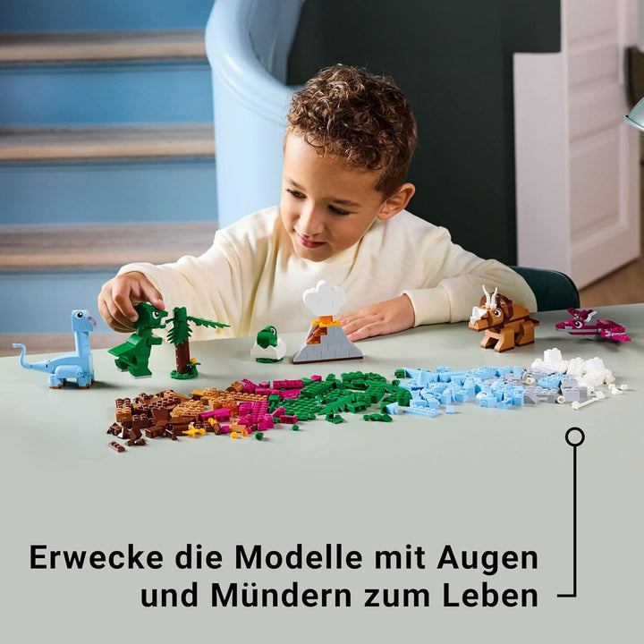LEGO Classic Kreative Dinosaurier, Bauset mit Modellen und Tierfiguren aus Steinen, fantasievolles S