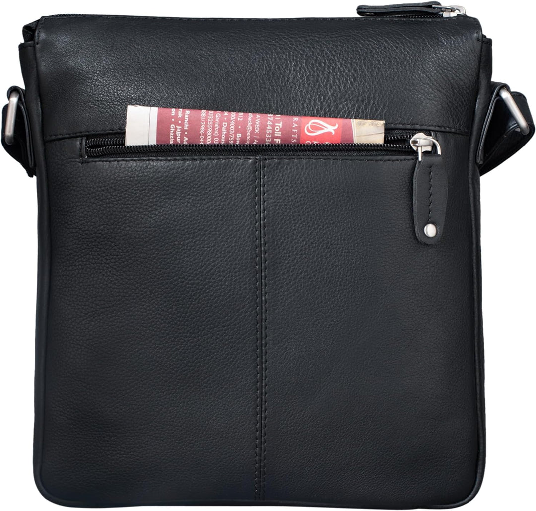 STILORD 'Brady' Messenger Bag Leder Schwarz klein Umhängetasche Schultertasche für iPad 10,1 Zoll Ta