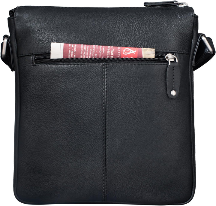 STILORD 'Brady' Messenger Bag Leder Schwarz klein Umhängetasche Schultertasche für iPad 10,1 Zoll Ta