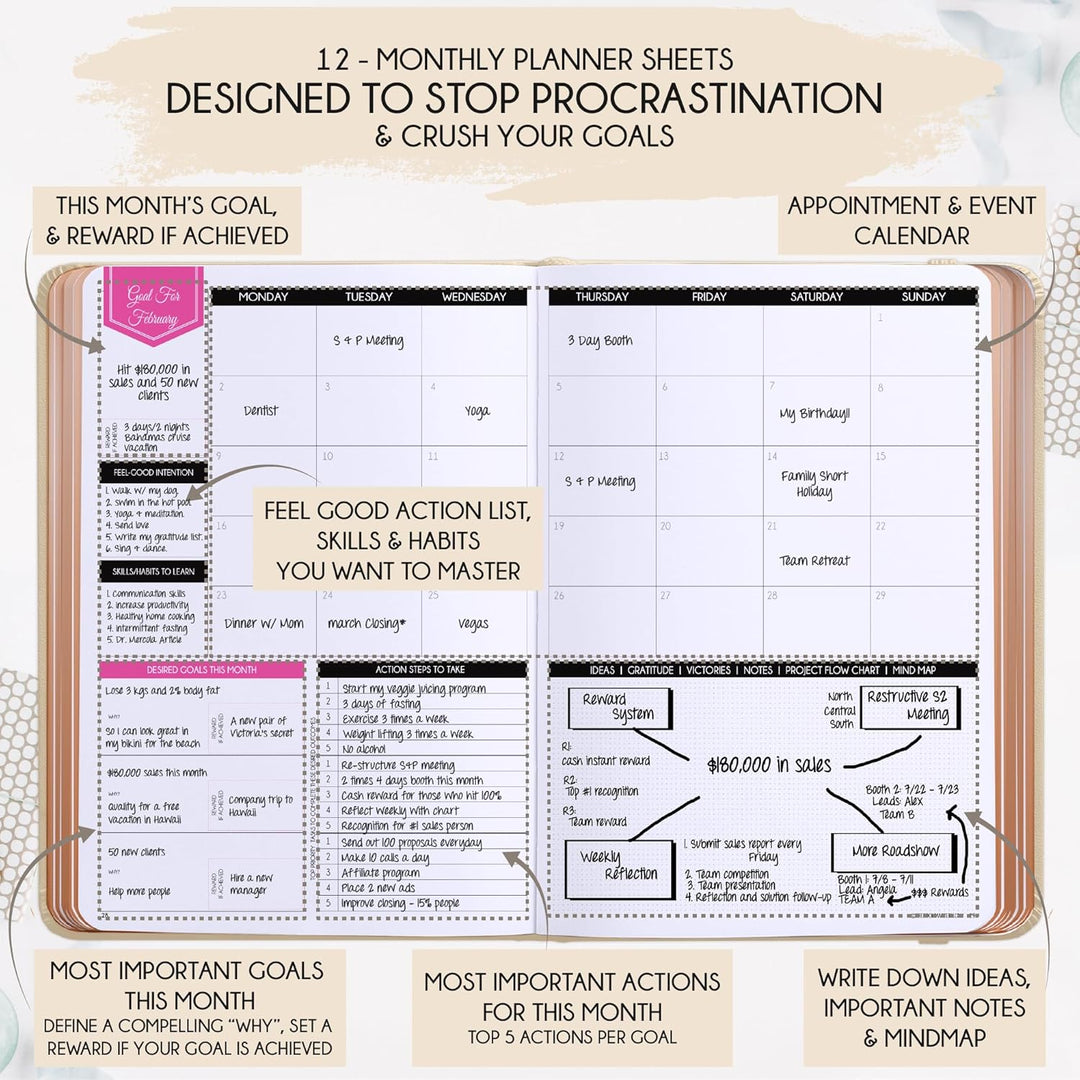 Law of Attraction Terminplaner 2025 - Deluxe Wochen- und Monatsplaner, eine 12-monatige Reise zur St