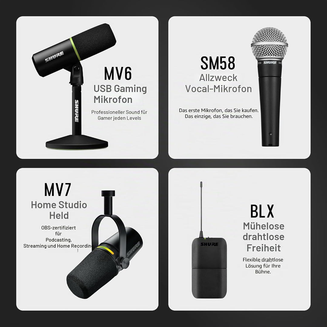 Shure Super 55 Deluxe Vocal Microfon - Vintage Supercardioid Dynamic Unidyne Mic, legendärer Look, k