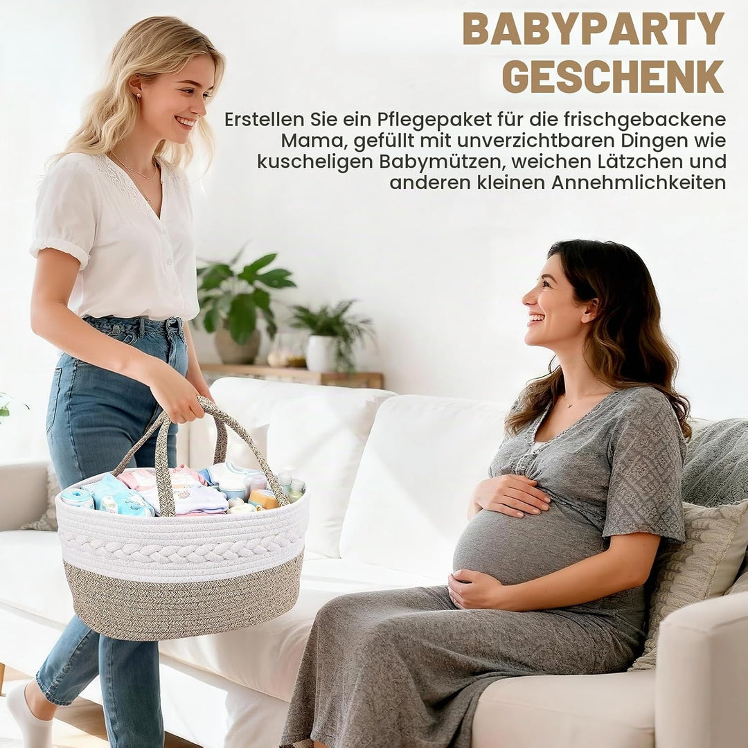 Zorplex Baby Windel Caddy Organizer, Wickeltisch Aufbewahrungskorb mit grossen Fächern und Griffen,