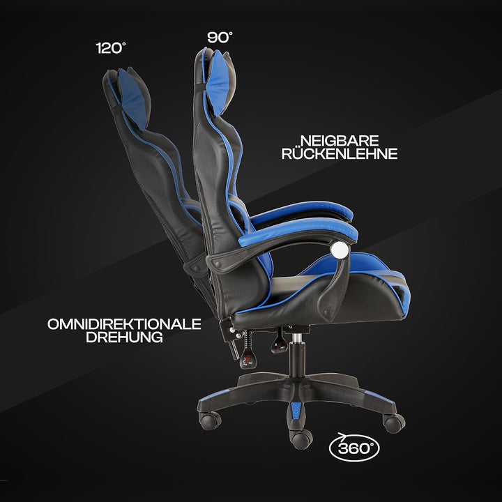 Baroni Home Gaming-Stuhl, ergonomischer Bürostuhl, gepolstert Gaming Sessel mit bequemer, Verstellba