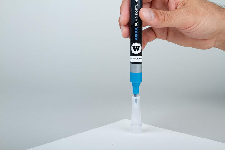 Molotow MO200462 Pump Softliner Aqua, 1 mm, sortiert 6er Etui, primärgelb/zinnoberrot/primärblau/cya