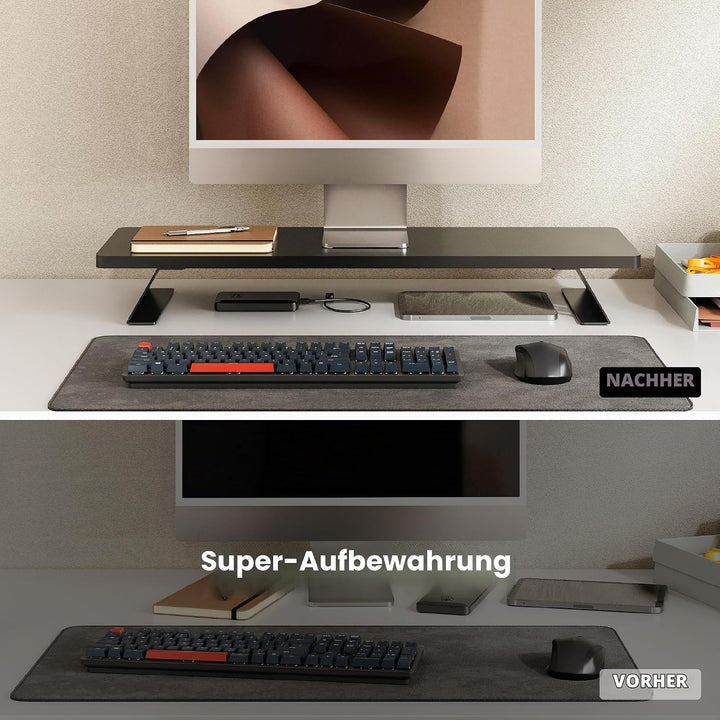Fenge Dual Monitorständer mit Modernen Metallfüssen Multifunktionaler Bildschirmständer für Computer