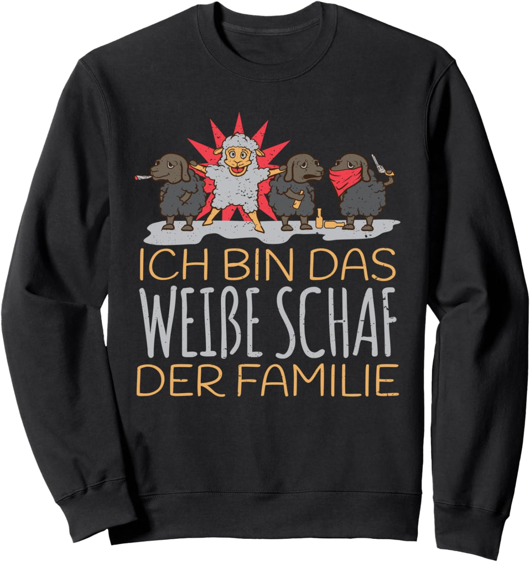 Weisses Schaf & Schwarze Schaf der Familie Geschenkidee Sweatshirt