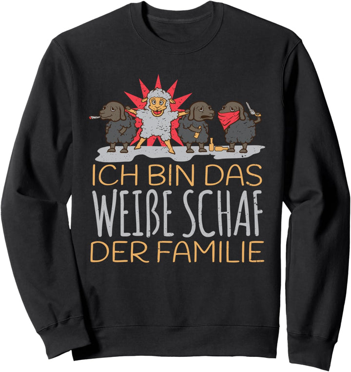 Weisses Schaf & Schwarze Schaf der Familie Geschenkidee Sweatshirt