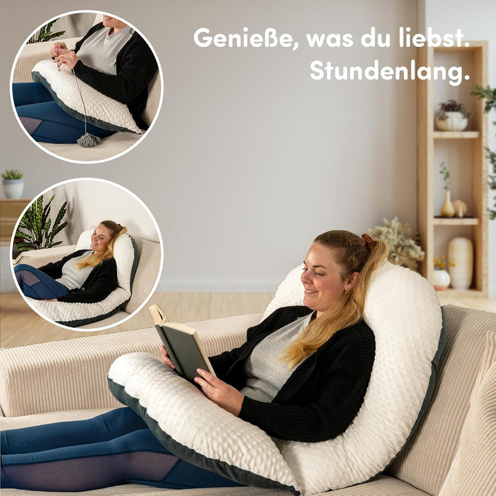 hugnaps Lesekissen für Bett und Sofa - Rückenkissen - Komfortkissen Erwachsene - Reading Pillow - Zw