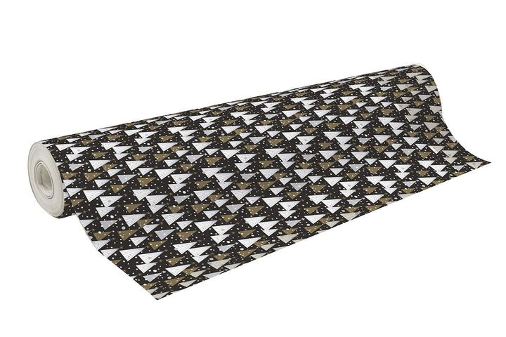 Clairefontaine 211921C - Rolle Geschenkpapier Alliance 50mx0m70, 60g, Tannenbaum mit schwarzem Hinte