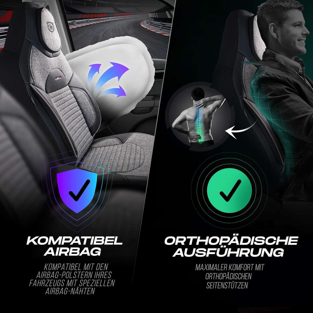 Wohnmobil Sitzbezüge kompatibel mit FIAT Ducato, Citroën Jumper, Peugeot Boxer - Schonbezüge Set aus