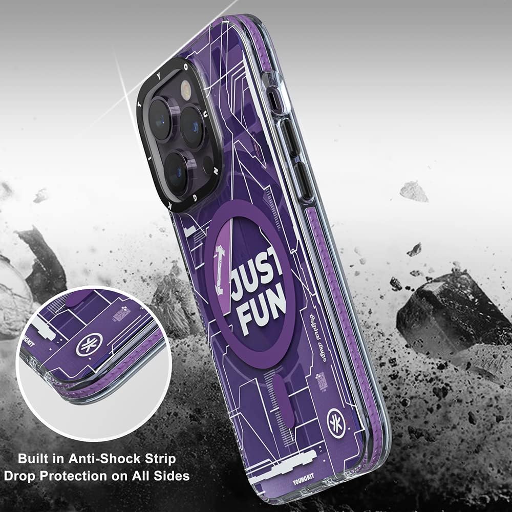 YOUNGKIT für iPhone 14 Pro Hülle, Stossfeste Schutzhülle Magnetisches Kabelloses Laden, Leiterplatte