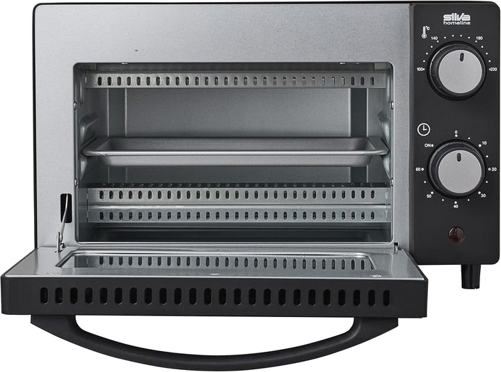 Silva Schneider MB 1000, Minibackofen, 10 L, schwarz, 650 Watt, Temperaturregelung 100-230 °C, Timer