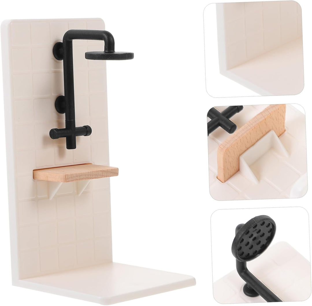 UPKOCH Massstab Realistische Langlebige Mini Dusche Puppenmöbel für Detailgetreue Puppenhaus Szene S
