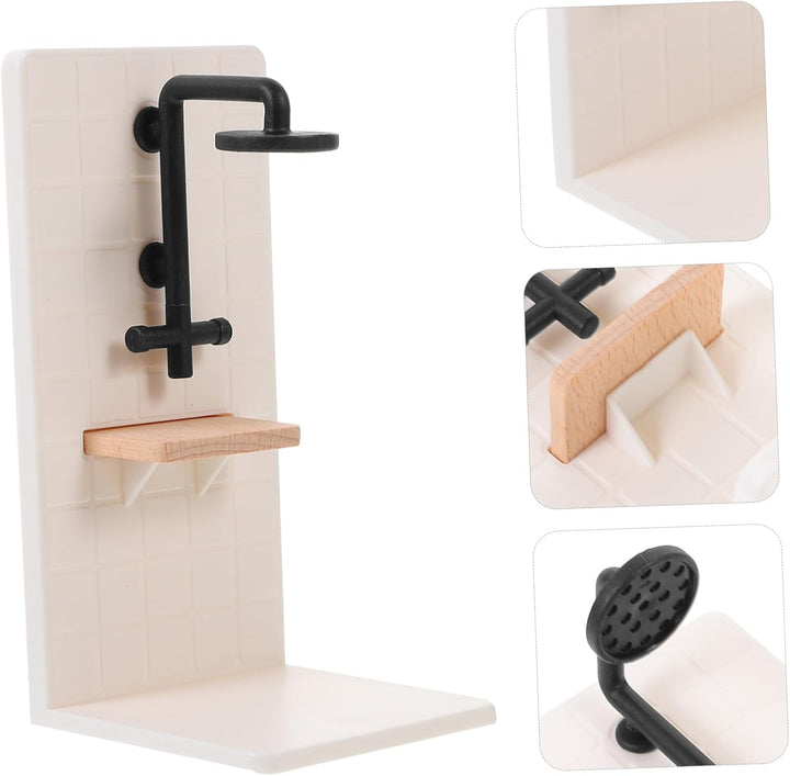UPKOCH Massstab Realistische Langlebige Mini Dusche Puppenmöbel für Detailgetreue Puppenhaus Szene S
