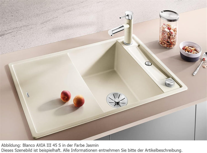 BLANCO AXIA III 45 S | SILGRANIT anthrazit | Einbauart: Einbau von Oben | reversibel | mit Glasschne