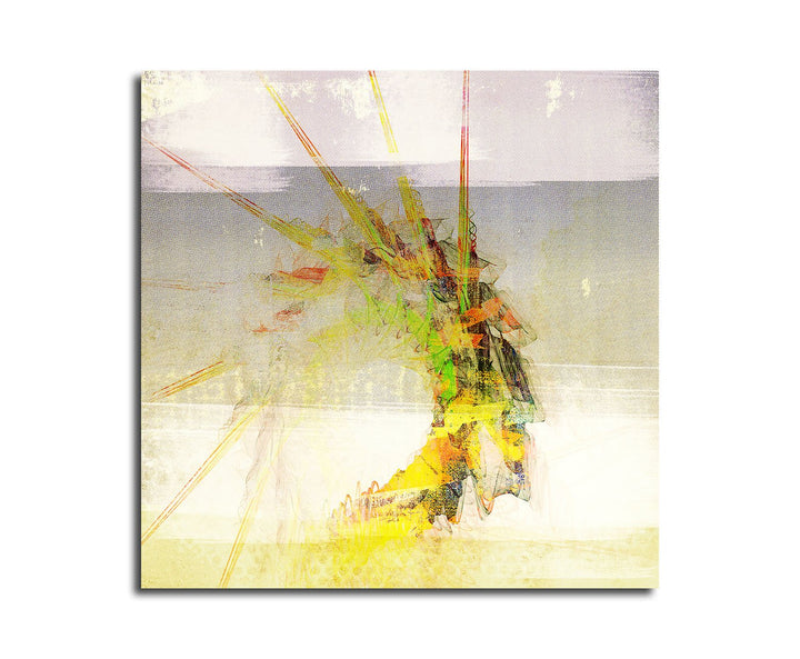 Paul Sinus Art Bild auf Leinwand Abstrakt302_60x60cm Strahlen Leuchtend Abstraktes Motiv quadratisch