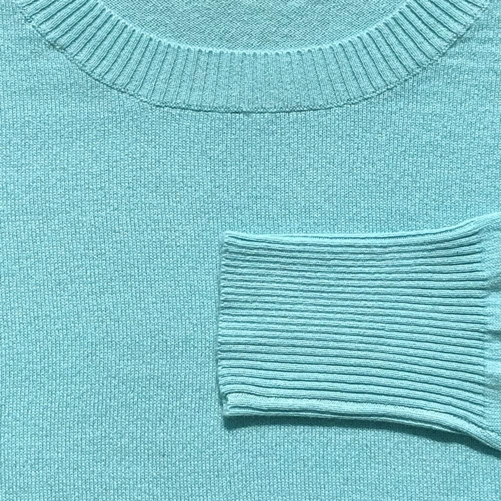 LES POULETTES -Perfekter Kaschmirpullover Lose Runder Kragen Einzigartige Grösse - Turquoise