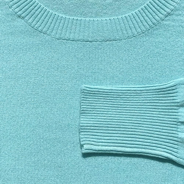 LES POULETTES -Perfekter Kaschmirpullover Lose Runder Kragen Einzigartige Grösse - Turquoise