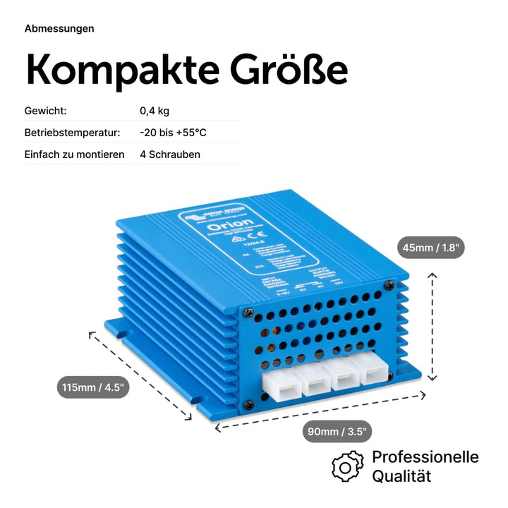 Victron Energy Orion IP20 12/24-Volt 8 Amp DC-DC Konverter Nicht isoliert, Hohe Leistung 12/24-Volt,