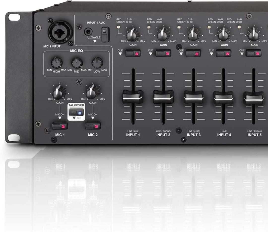 LD Systems ZONE 624-19" 4-Zonen Mixer mit 2 Mikrofonkanälen und 3HE, schwarz 4-Zonen Mixer 3HE, 4-Zo
