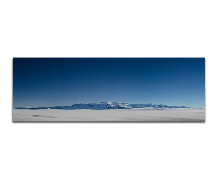 Paul Sinus Art Panoramabild auf Leinwand und Keilrahmen 150x50cm Chile Eisfeld Berge Schnee EIS Himm
