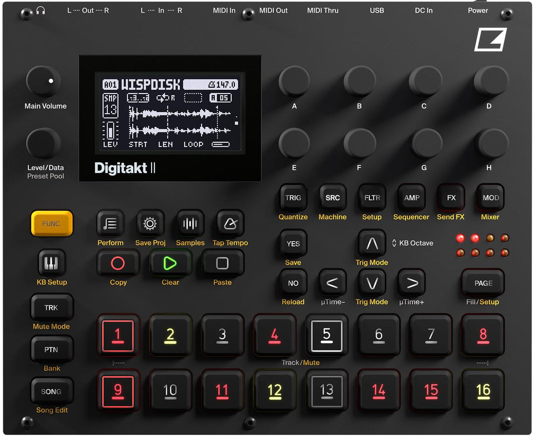 Elektron Digitakt II - Drum Machine Einheitsgrösse Schwarz, Einheitsgrösse Schwarz