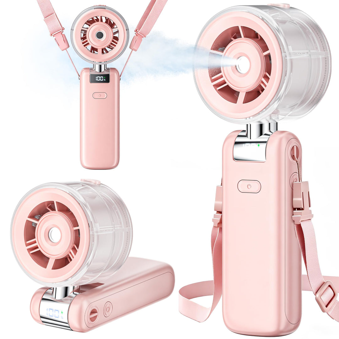 Handventilator mit Sprühnebel,4000mAh Tragbarer Turbo Ventilator | Kühlnebel Spray, Wiederaufladbare